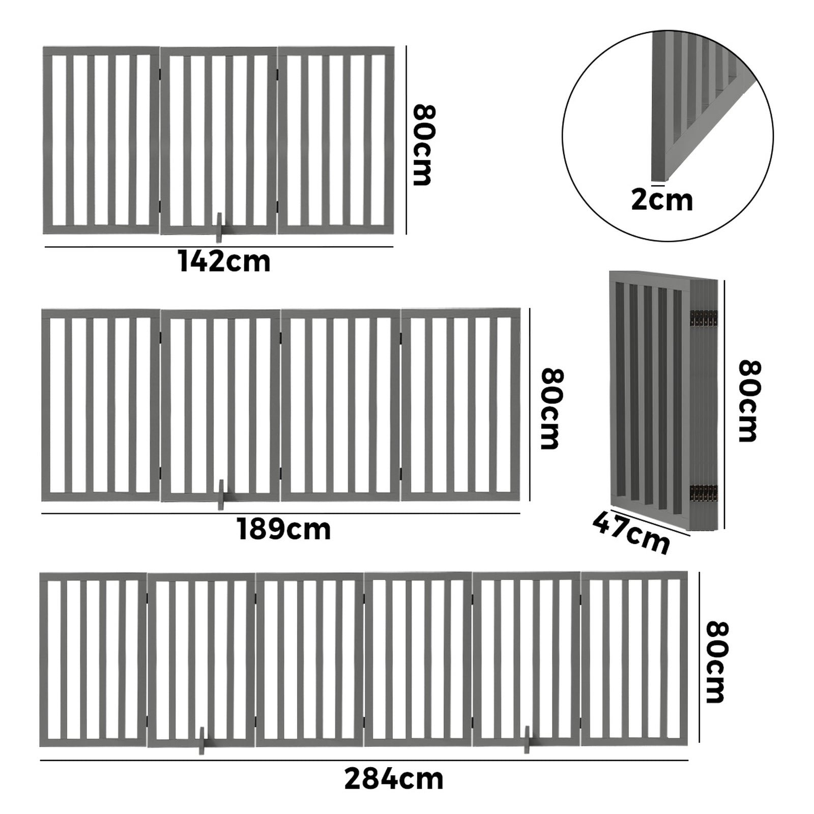 Alopet Wooden Pet Gate Dog Fence Safety Stair Barrier Security Door 3/4/6 Panels