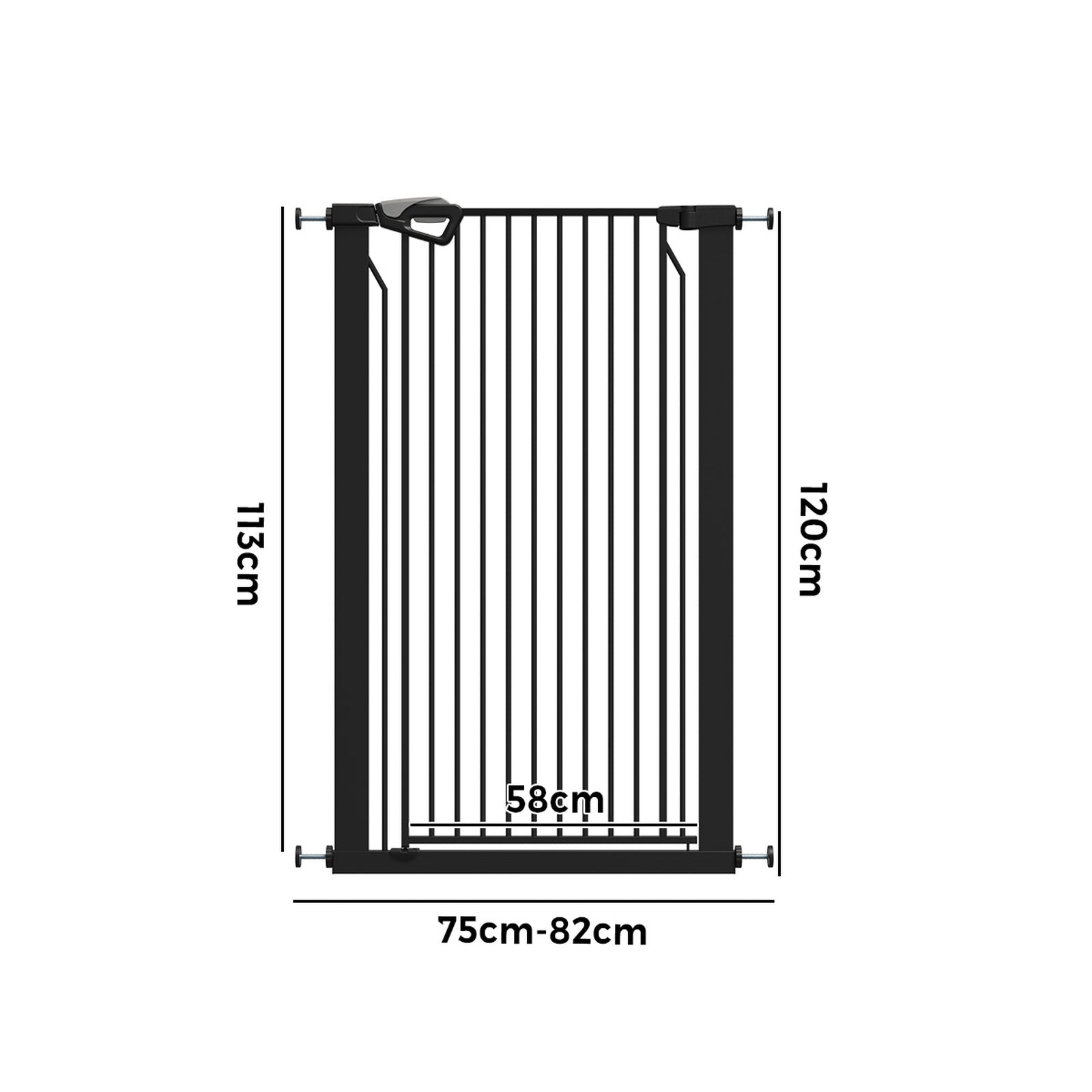 Alopet 120cm Retractable Safety Gate Pet Dog Cat Fence Guard Door Black - Sunyee