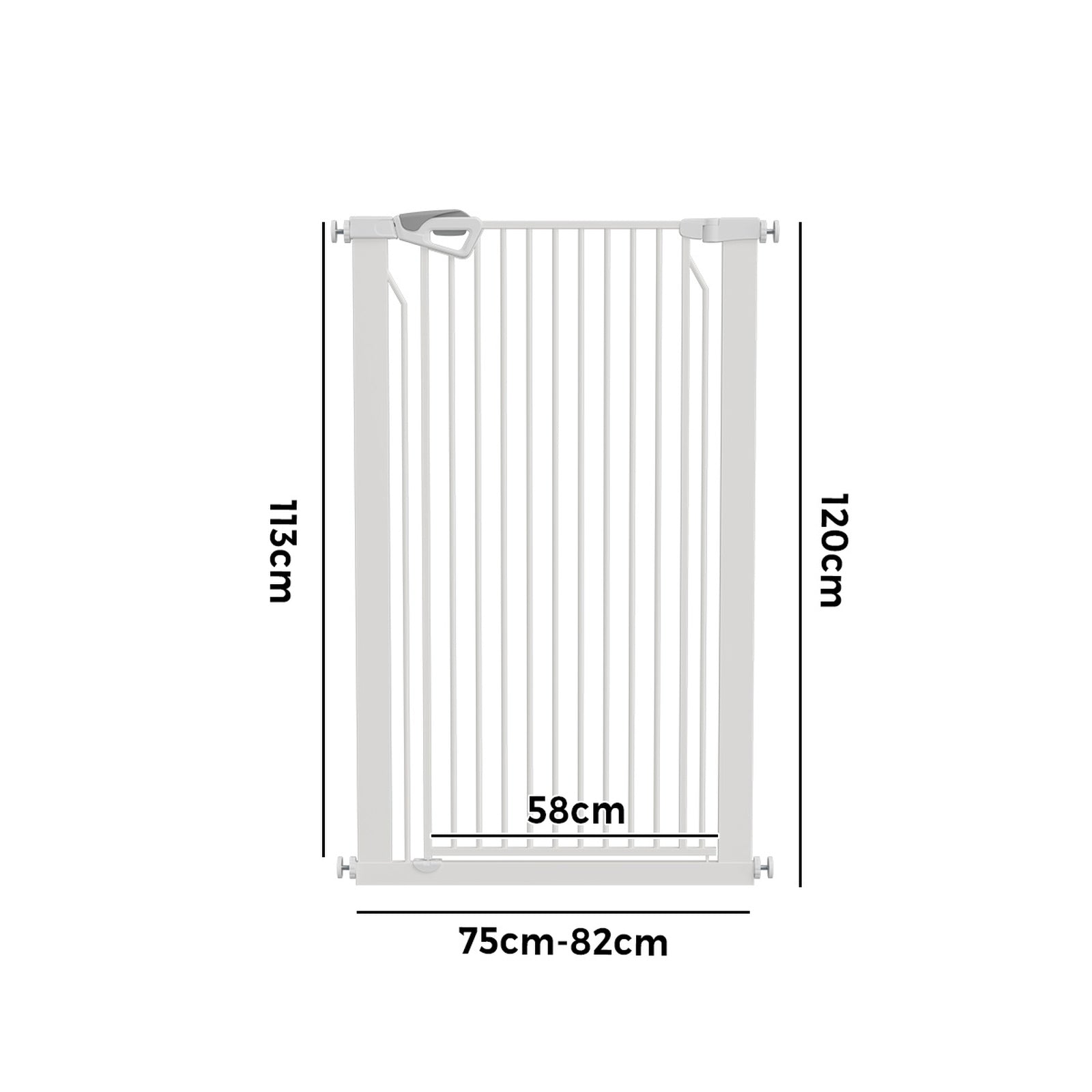 Alopet 120cm Retractable Safety Gate Pet Dog Cat Fence Guard Door White - Sunyee