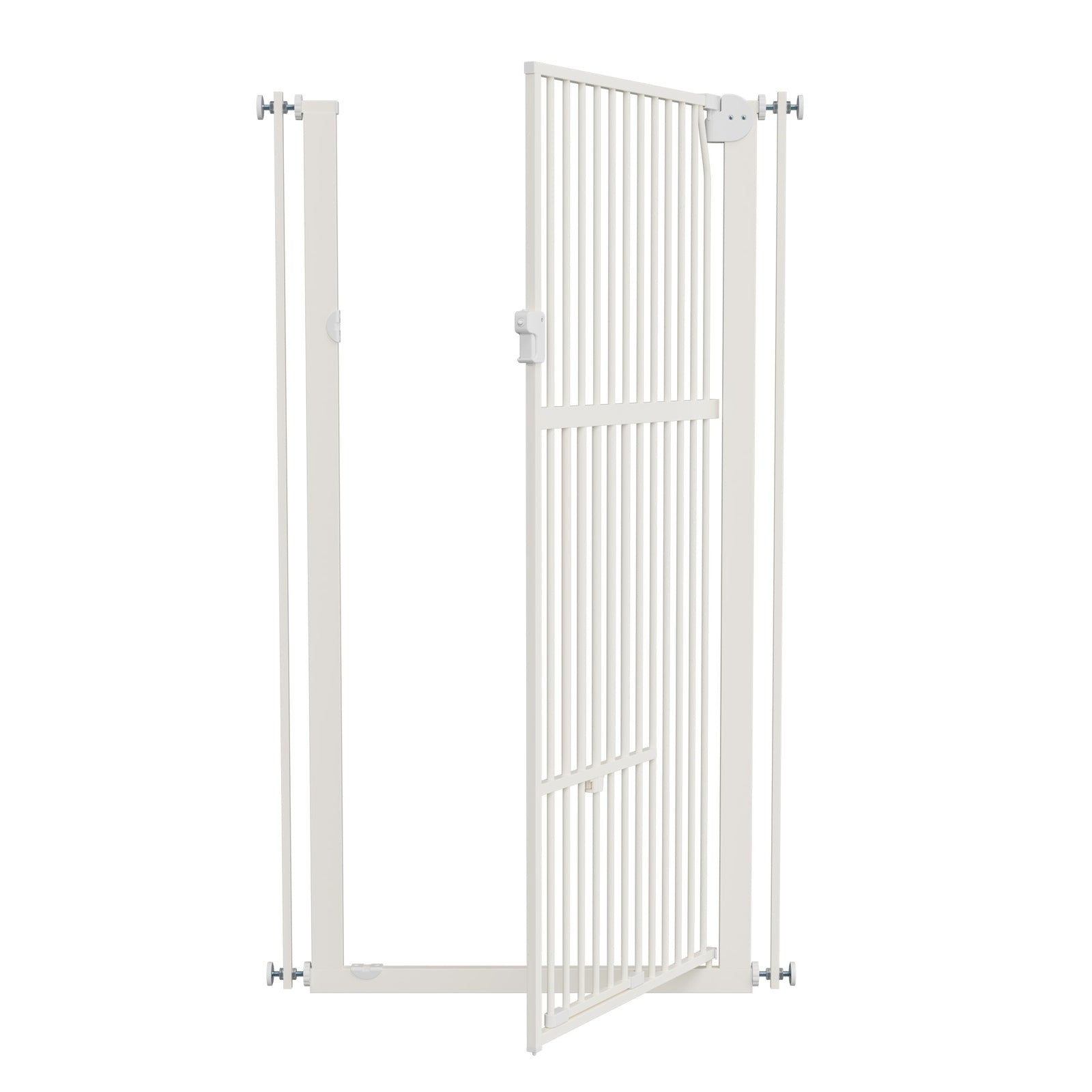 Alopet 143cm Retractable Safety Gate Pet Dog Cat with Walk Through Door White - Sunyee