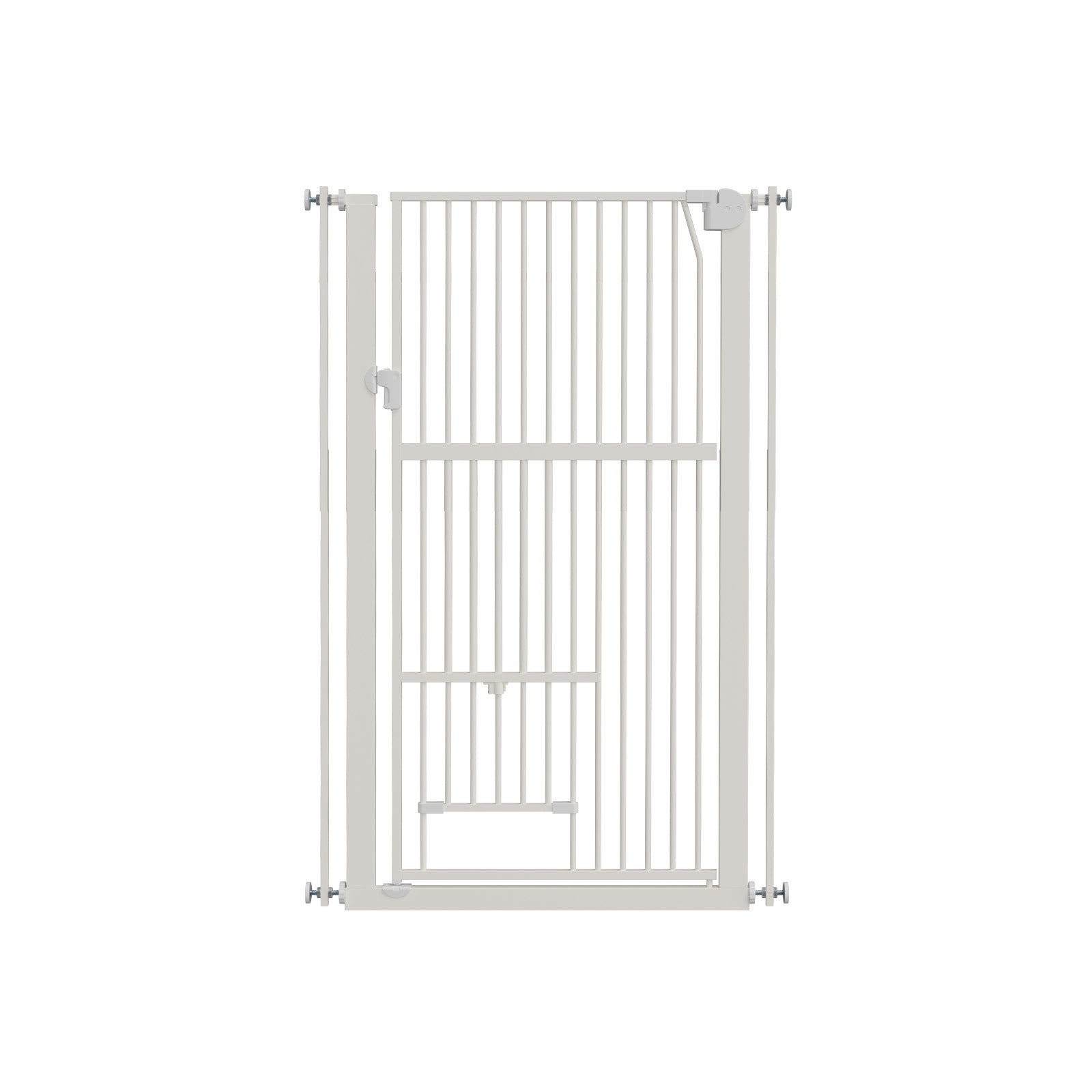 Alopet 143cm Retractable Safety Gate Pet Dog Cat with Walk Through Door White - Sunyee