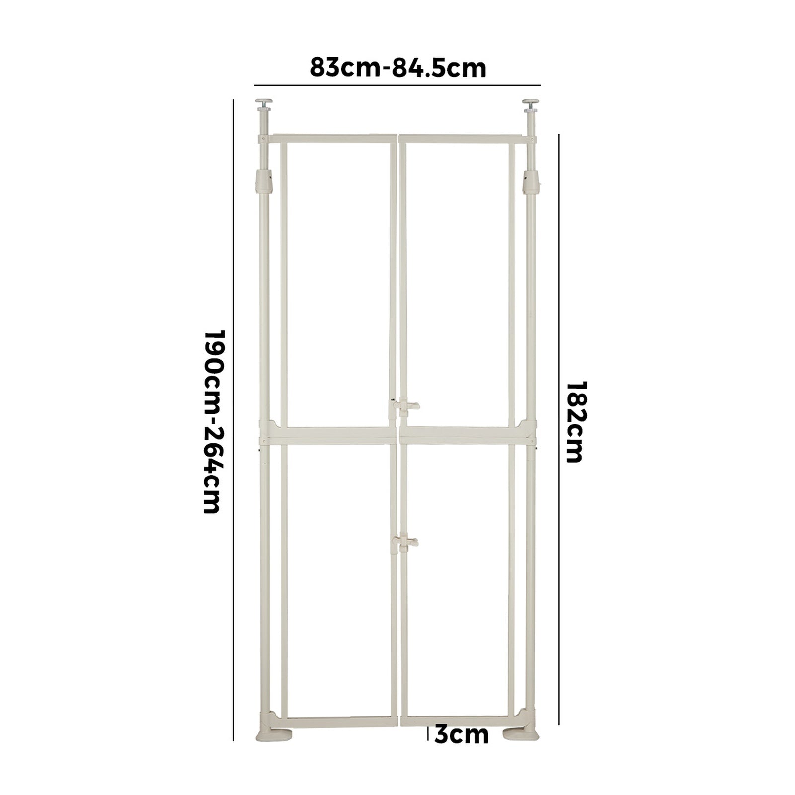 Alopet 190-264cm Extra Tall Cat Gate Retractable Safety Gate Pet Dog Invisible - Sunyee
