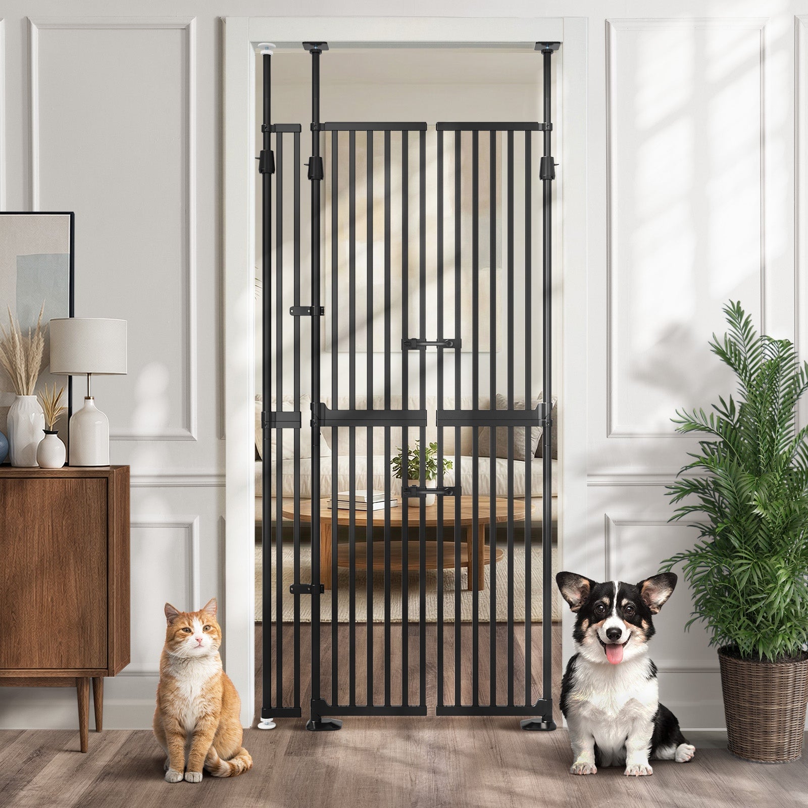 Alopet 190cm-264cm Retractable Safety Gate Pet Dog Cat Extra Tall Fence - Sunyee