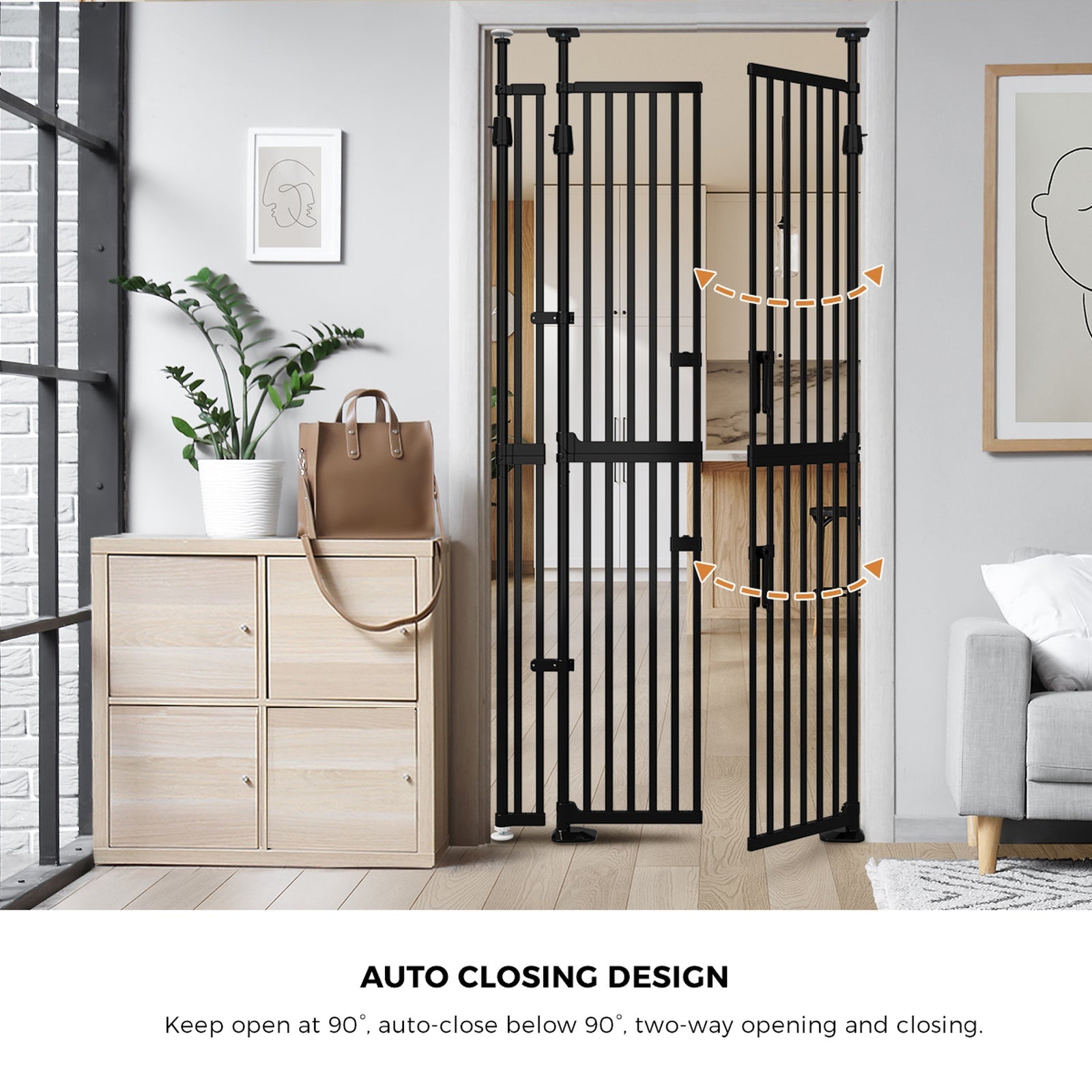 Alopet 190cm-264cm Retractable Safety Gate Pet Dog Cat Extra Tall Fence - Sunyee