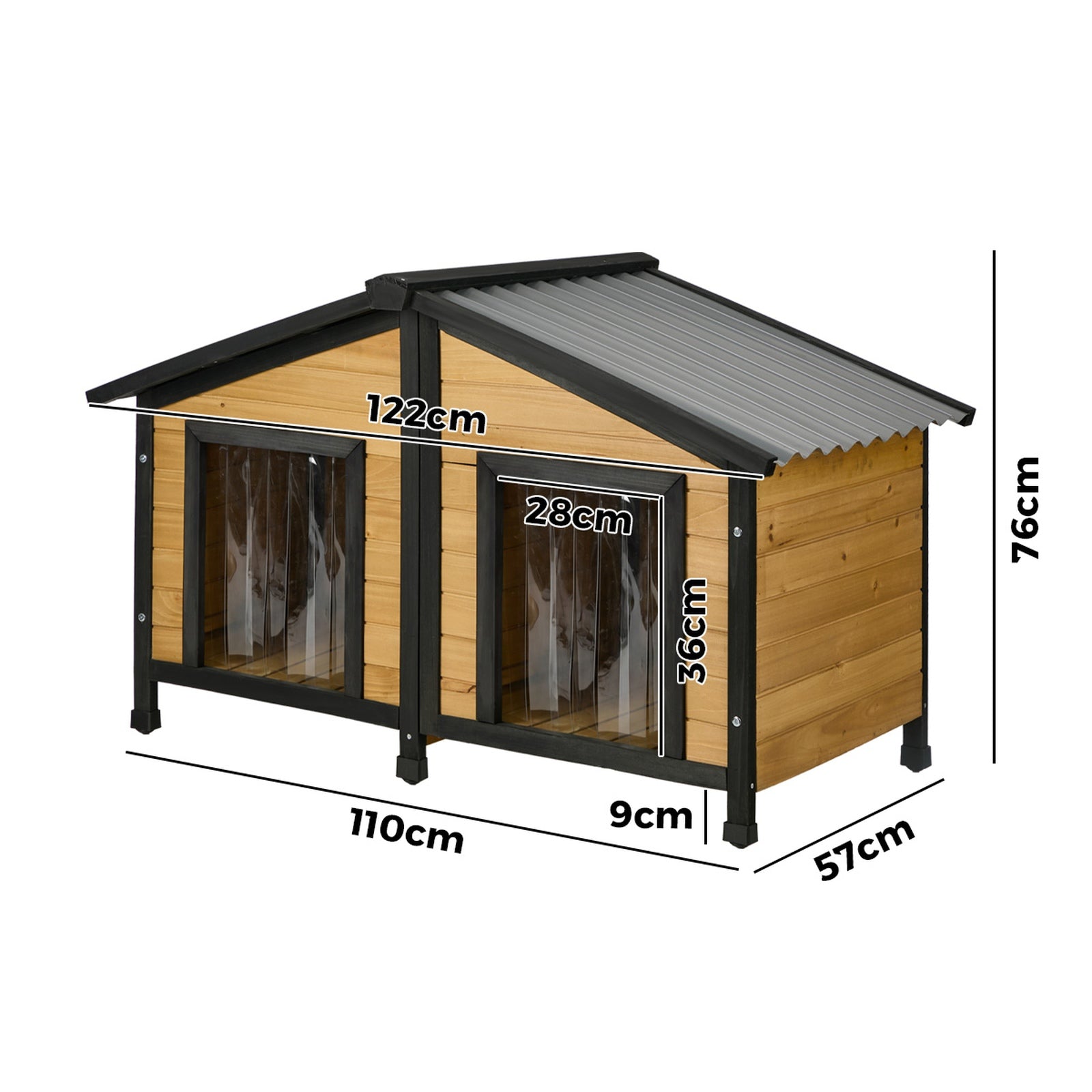 Alopet Dog Kennel Outdoor Indoor Pet House Wooden Cage Puppy Cabin Crate Kennels - Sunyee