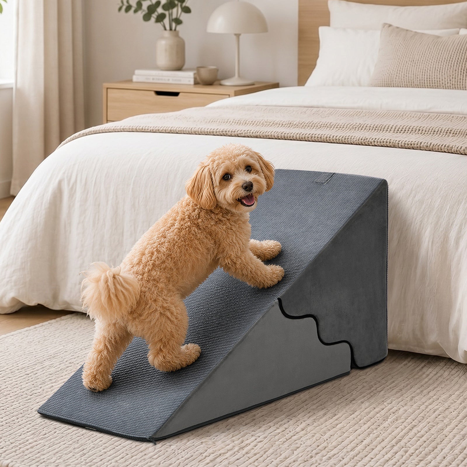 Alopet Pet Ramp Foam Dog Cover Stairs Washable Ladder For Bed Sofa Car 5 Steps