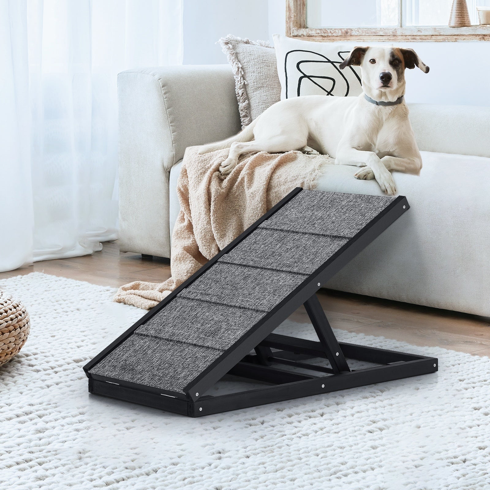 Alopet Dog Pet Ramp Adjustable Height Dogs Stairs Bed Sofa Car Foldable 70cm - Sunyee