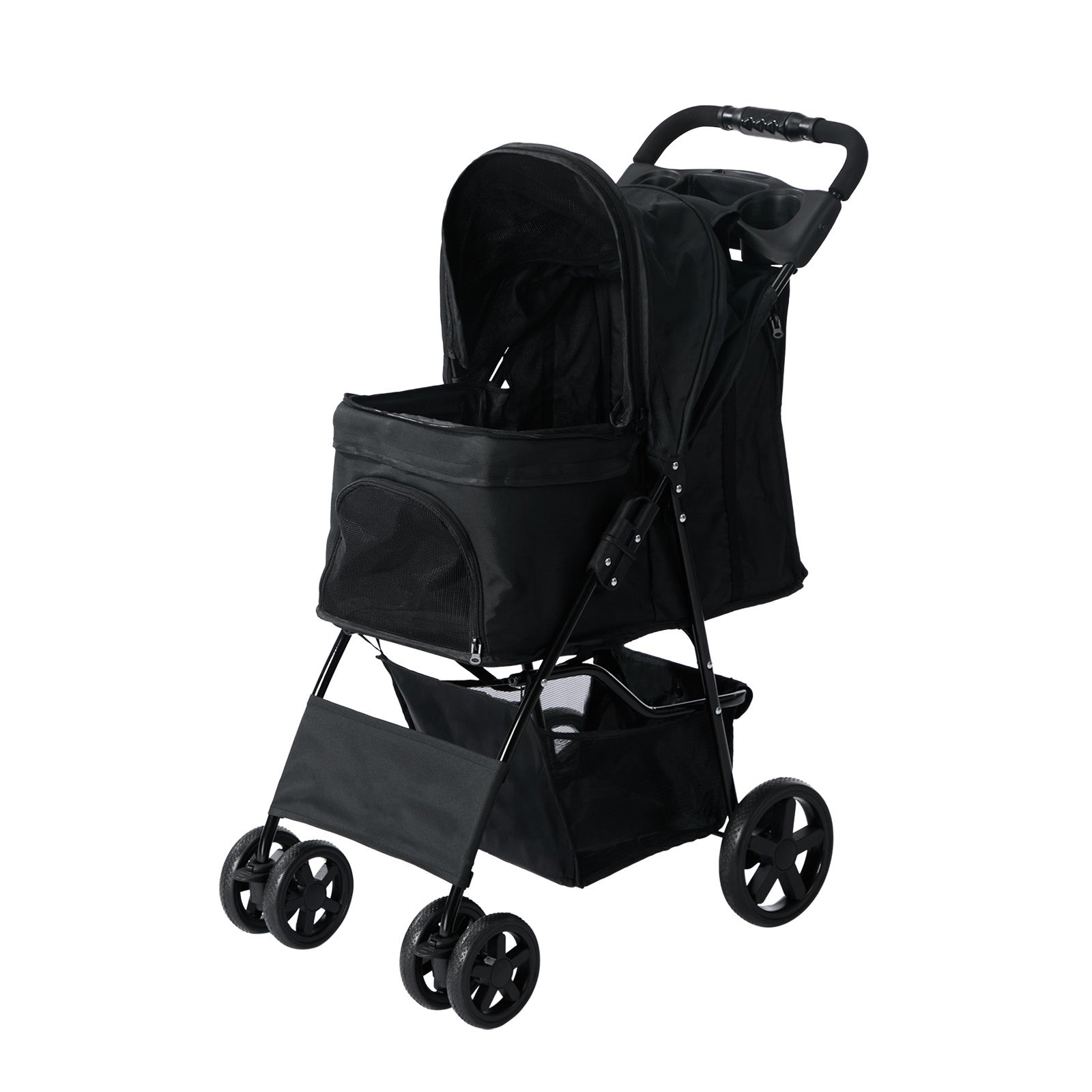 Alopet Pet Stroller Pram Dog Cat Carrier Cage Travel Pushchair Storage Foldable