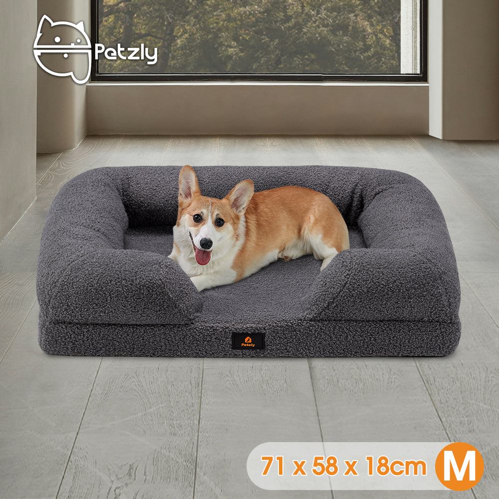 Petzly Memory Foam Dog Bed Pet Sofa Calming Bed Washable Removable - Sunyee