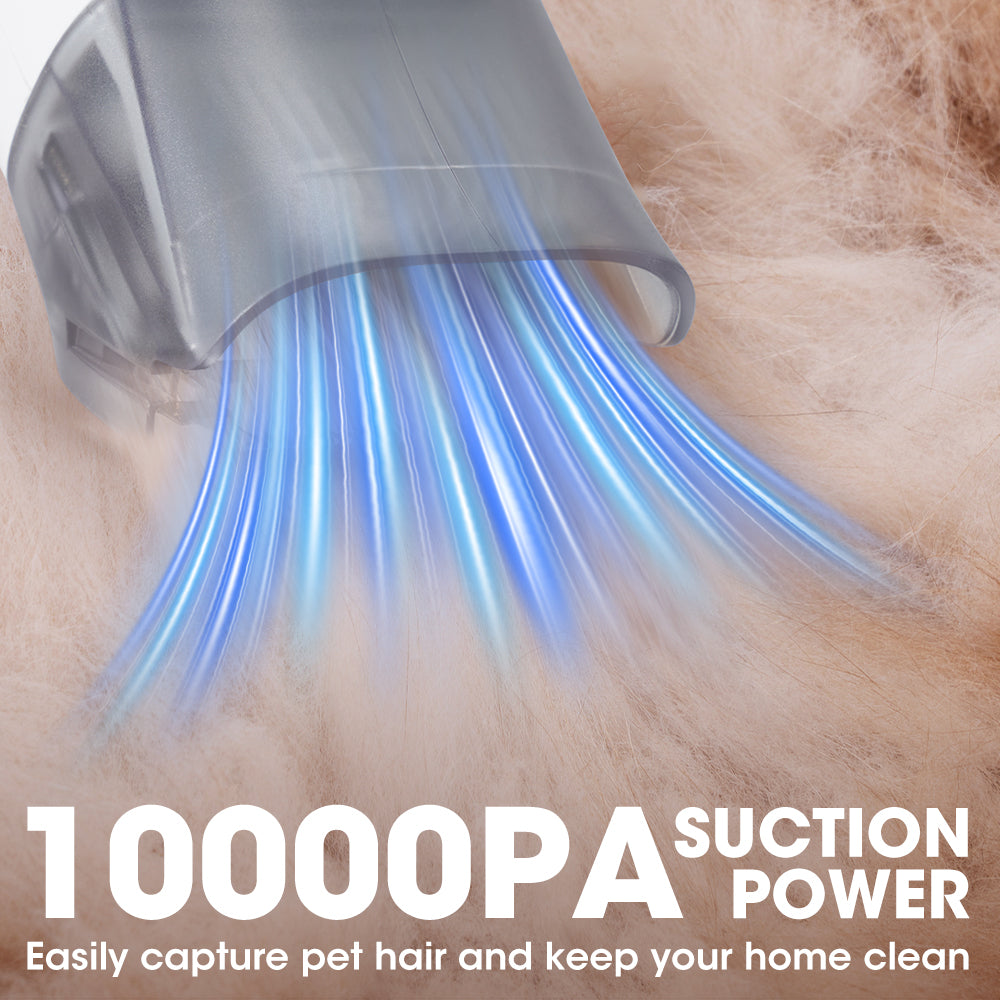 Petzly Pet Grooming Kit 7 in 1 Kit Cat Dog Pet Hair Vacuum Blue - Sunyee