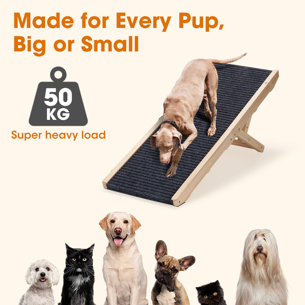 Petzly Foldable Dog Ramps Adjustable 4 Heights Pet Ramp Folding Large/Small - Sunyee