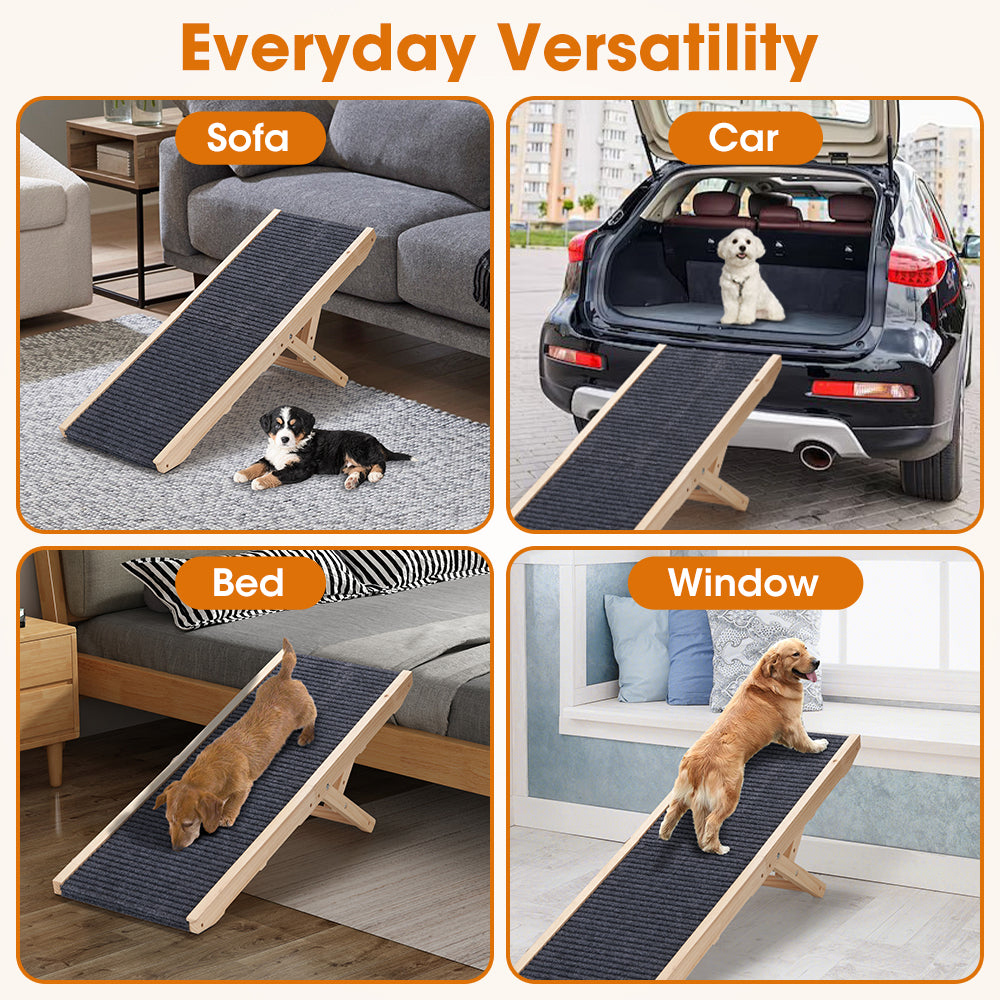 Petzly Foldable Dog Ramps Adjustable 4 Heights Pet Ramp Folding Large/Small - Sunyee