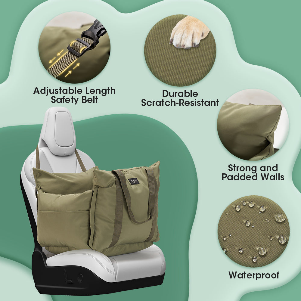 Petzly 3-IN-1 Dog Car Seat Detachable Dog Sofa with Side Pocket - Sunyee