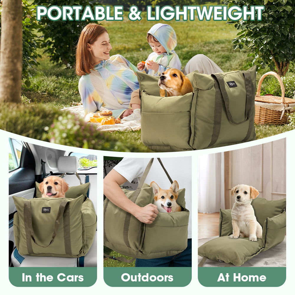 Petzly 3-IN-1 Dog Car Seat Detachable Dog Sofa with Side Pocket - Sunyee