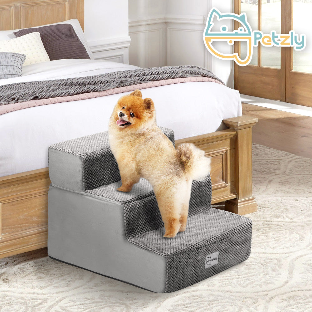 Petzly Dog Ramp Steps Pet Stairs Portable Indoor for Bed Sofa Couch - Sunyee