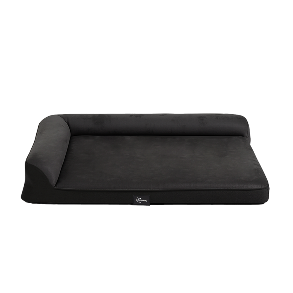 Petzly Dog Bed with L-Shaped Bolsters Removable Washable Cover Memory Foam