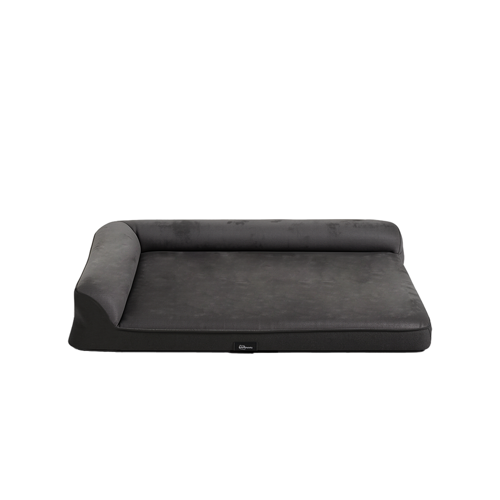 Petzly Dog Bed with L-Shaped Bolsters Removable Washable Cover Memory Foam