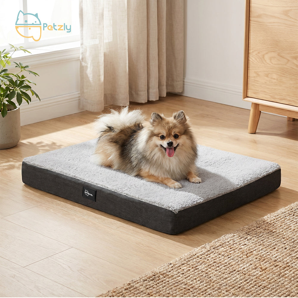 Petzly Dog Bed Mat Built-In Handle Machine Washable Cover For Pet