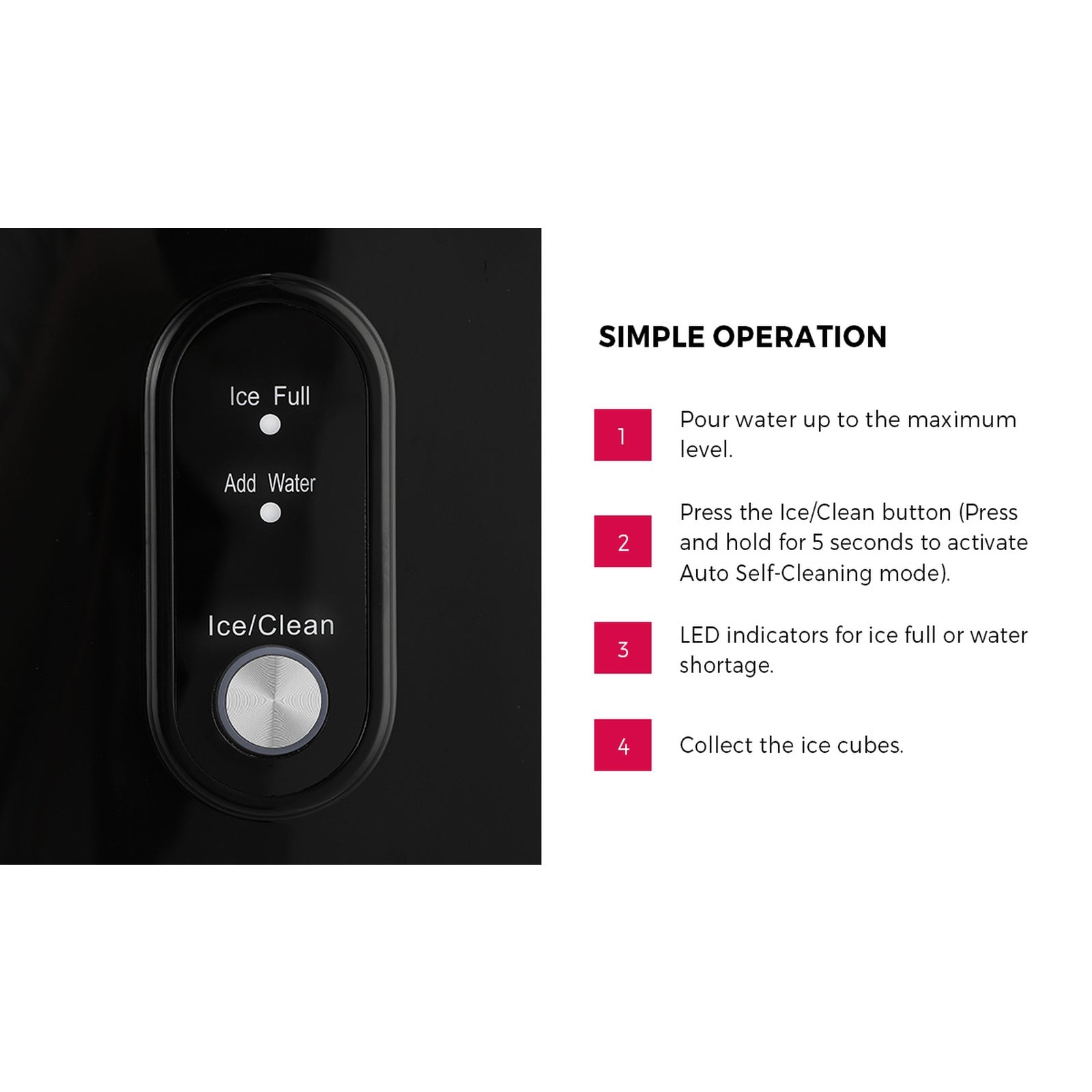 Vevare Nugget Ice Maker Portable Machine 15kg Ice Cube Tray Bar Countertop Black - Sunyee