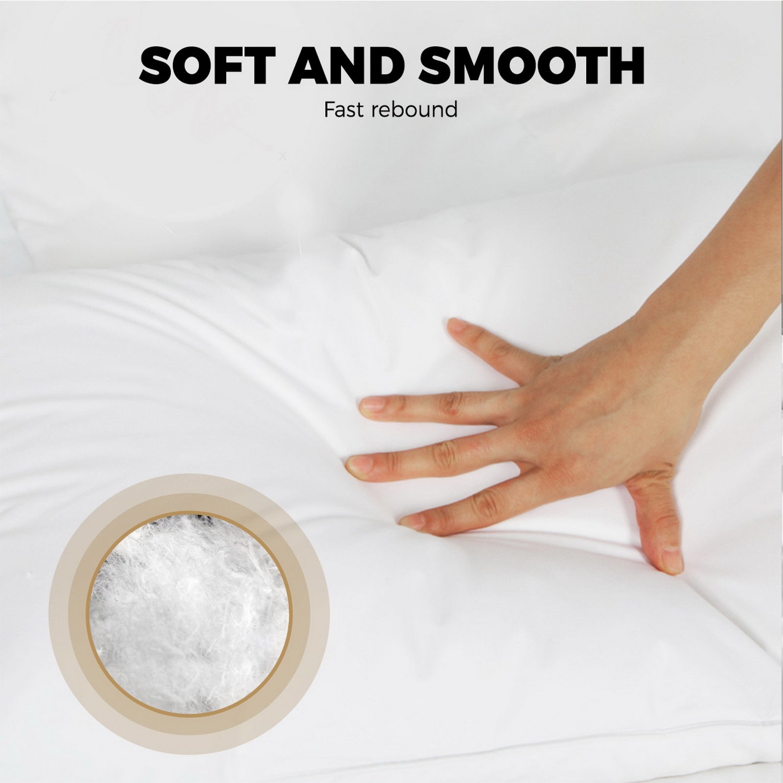 Bedra Pillow Duck Goose Feather Down Standard Pillows Cotton Cover - Twin Pack - Sunyee