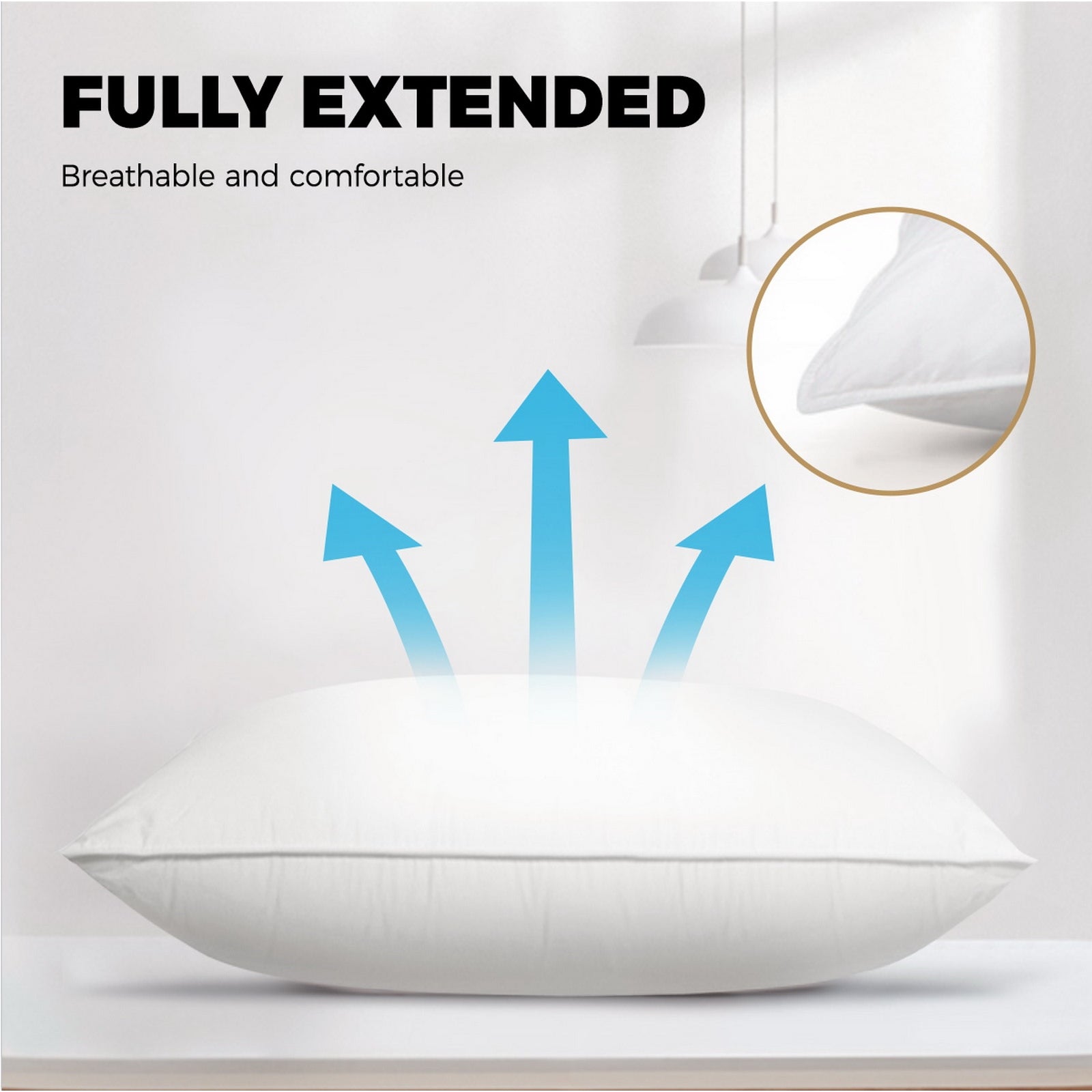 Bedra Pillow Duck Goose Feather Down Standard Pillows Cotton Cover - Twin Pack - Sunyee
