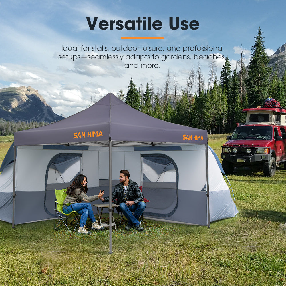 San Hima Portable Gazebo 3m x 3m Folding Pop Up Heavy Duty Steel Frame Camping - Sunyee