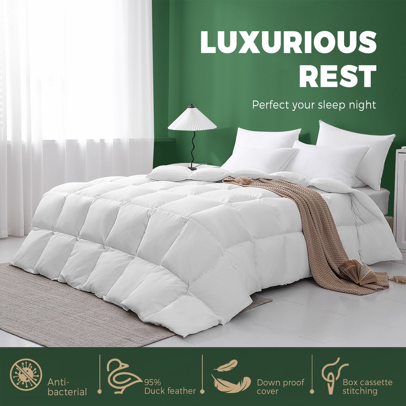 Bedra Duck Down Feather Quilt 500/700GSM Winter Duvet Doona All Season Sizes - Sunyee
