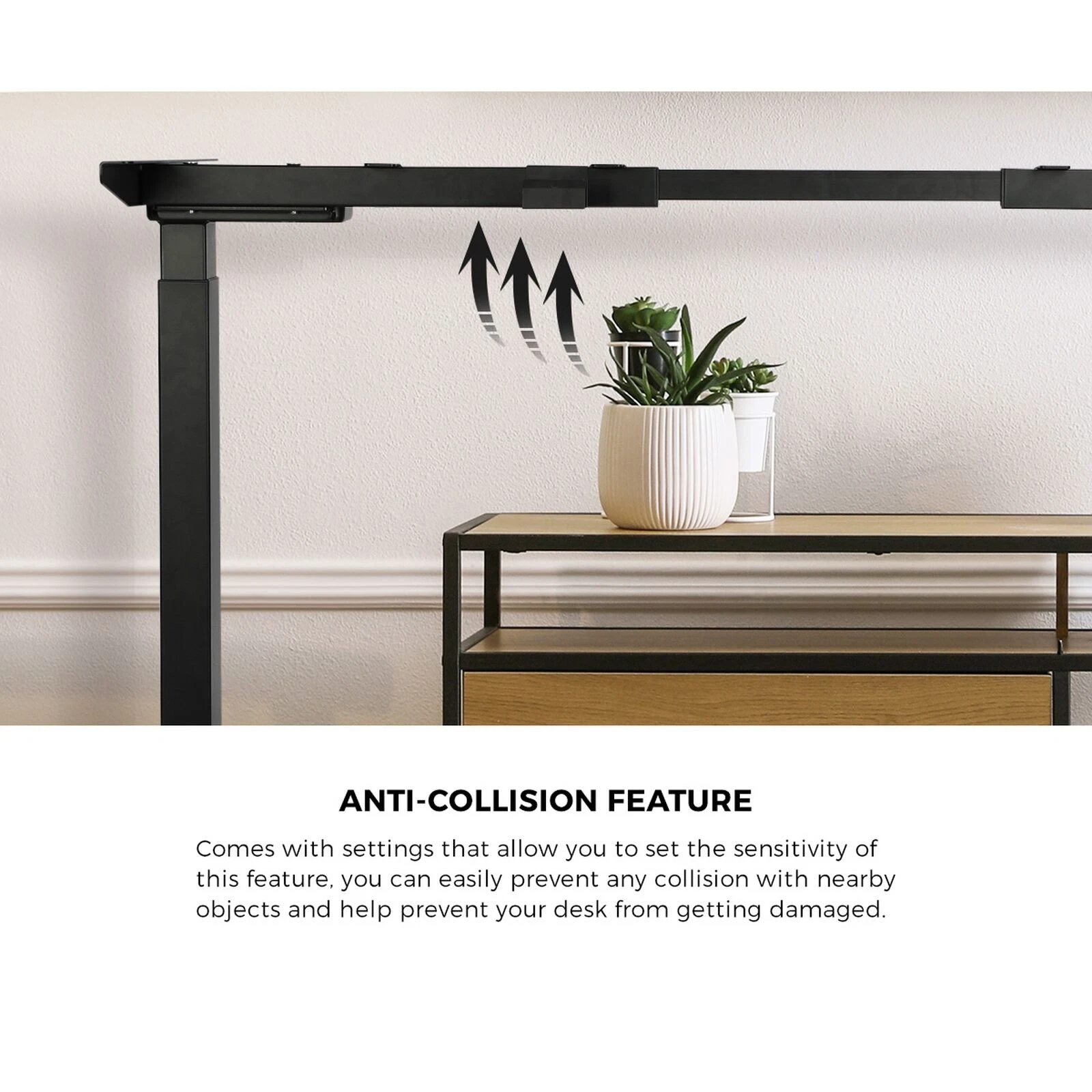 Oikiture 160cm Electric Standing Desk Dual Motor Drawer Adjustable Oak Black - Sunyee