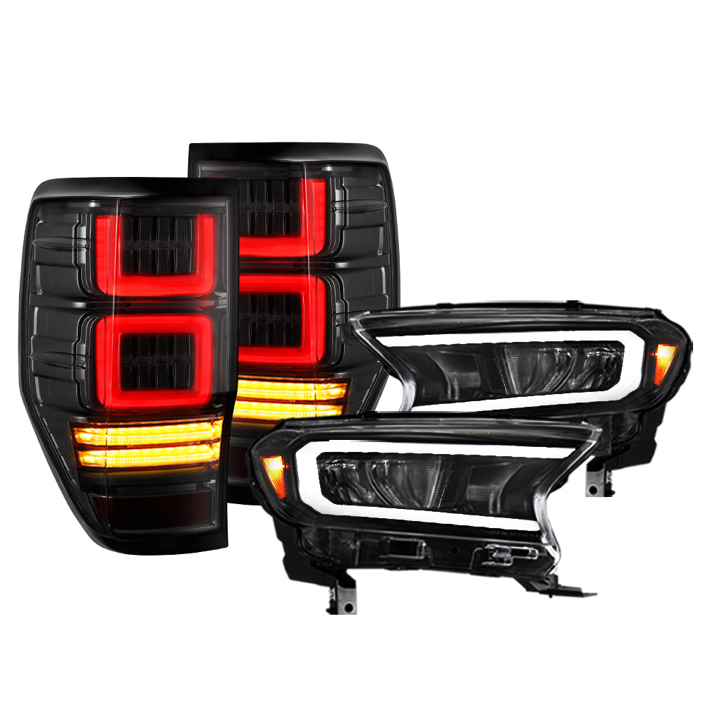 VLAND LED Headlights + LED Tail Lights for Ford Ranger 2015-2020 Wildtrak Raptor - Sunyee