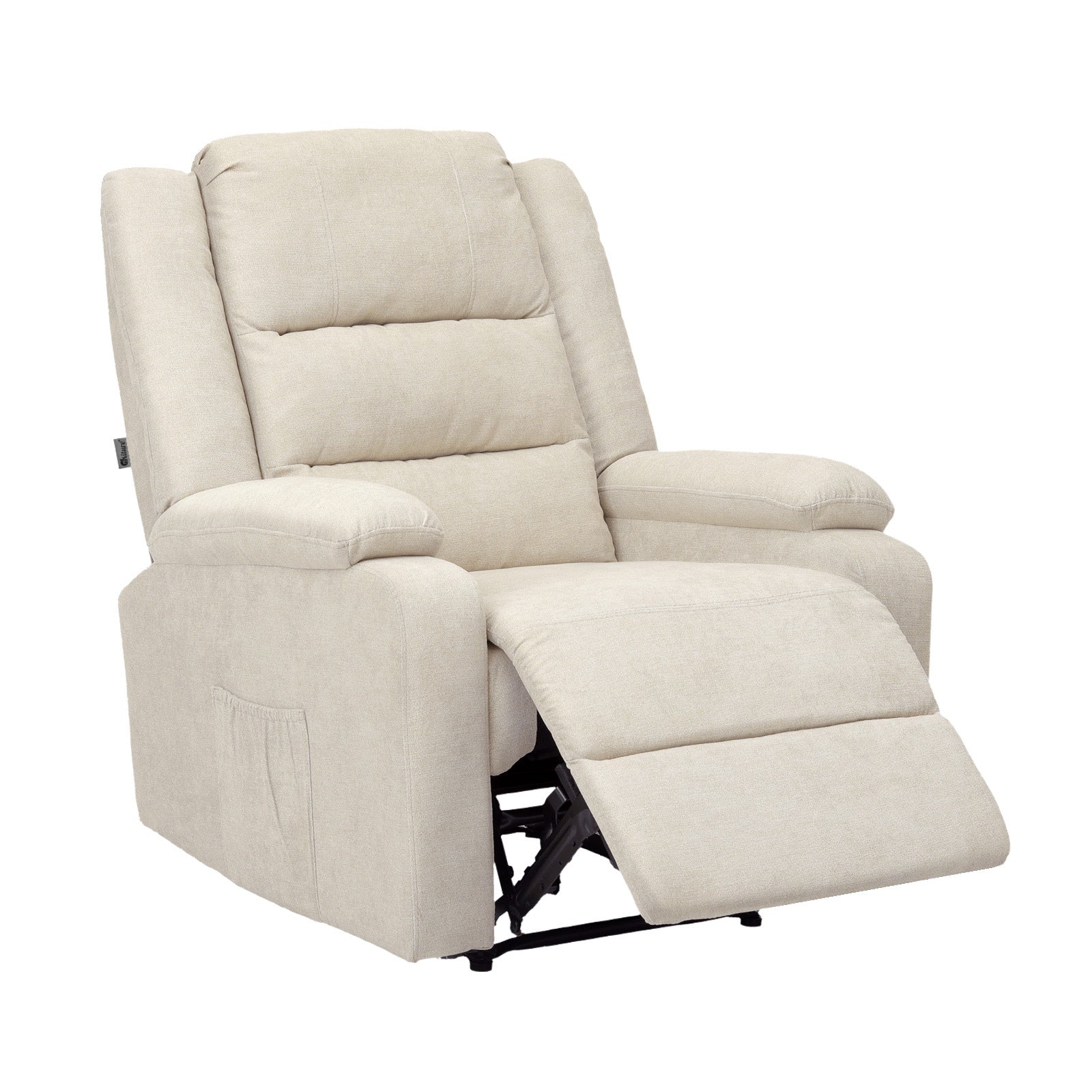 Oikiture Recliner Chair ArmChair Padded Lounge With Side Pocket Polyester/PU - Sunyee