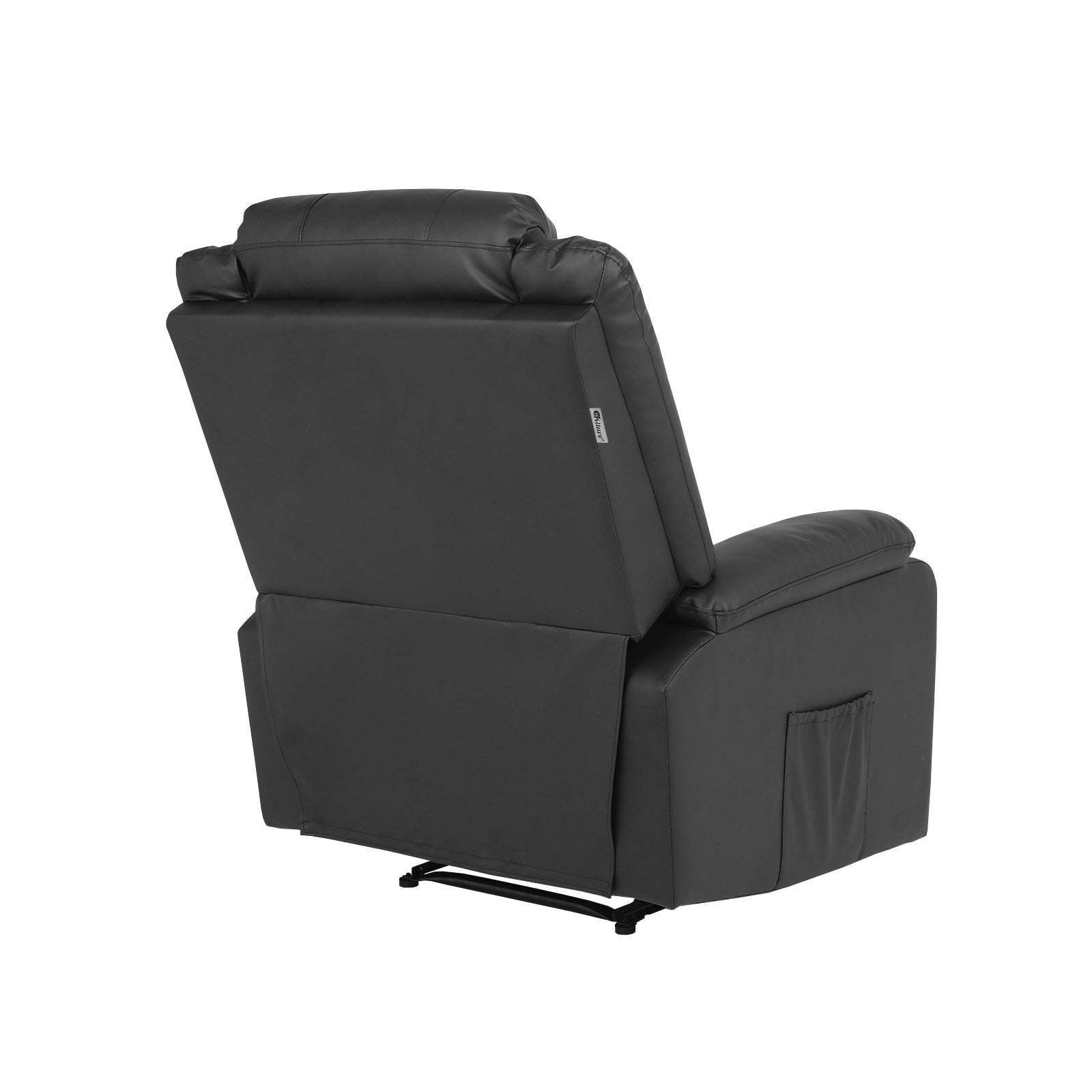 Oikiture Recliner Chair ArmChair Padded Lounge With Side Pocket Leather Black - Sunyee
