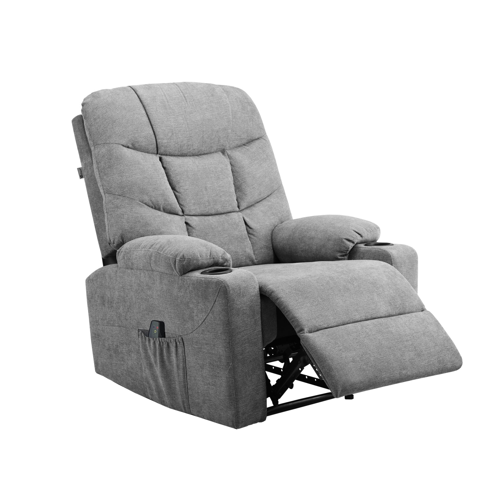 Oikiture Recliner Chair Electric Massage Chair Lounge Heated Polyester