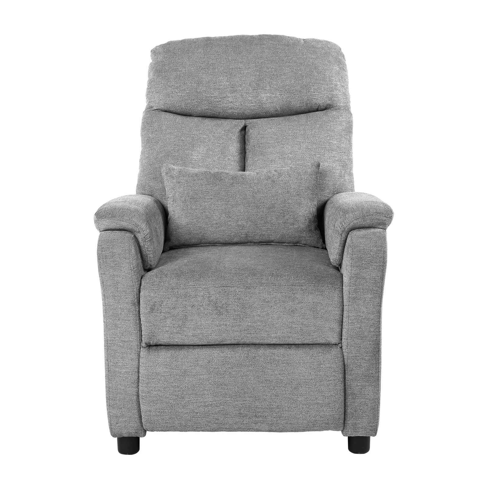 Oikiture Recliner Chair Adjustable Fabric Lounge Sofa Armchair Polyester Grey