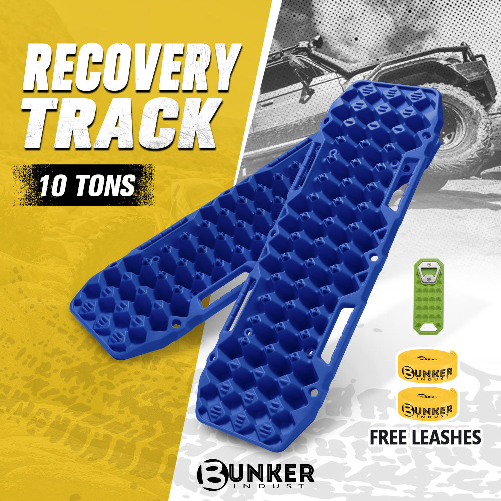 Bunker Indust 2PCS Recovery Tracks Board 10Ton Sand Mud Snow Traction Boards 4WD