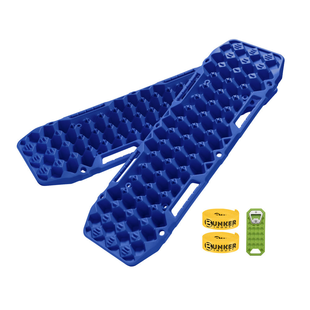 Bunker Indust 2PCS Recovery Tracks Board 10T Sand Mud Snow Traction Boards Blue