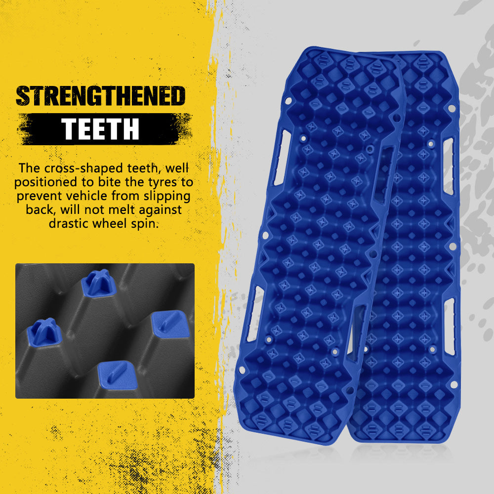 Bunker Indust 2PCS Recovery Tracks Board 10T Sand Mud Snow Traction Boards Blue