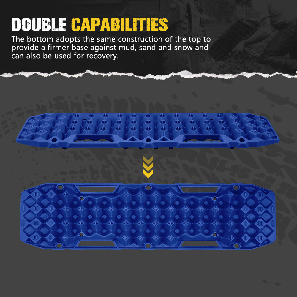 Bunker Indust 2PCS Recovery Tracks Board 10T Sand Mud Snow Traction Boards Blue