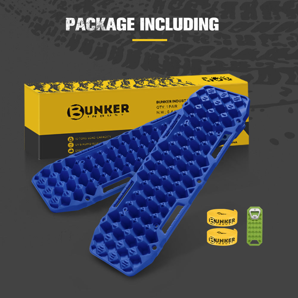 Bunker Indust 2PCS Recovery Tracks Board 10T Sand Mud Snow Traction Boards Blue