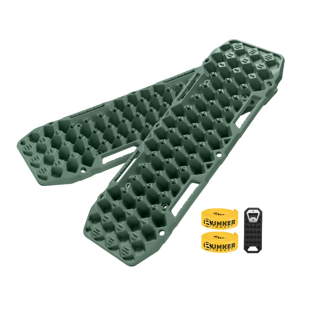 Bunker Indust 2PCS Recovery Tracks Board 10T Sand Mud Snow Traction Boards Green