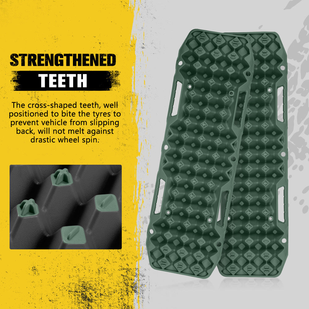 Bunker Indust 2PCS Recovery Tracks Board 10T Sand Mud Snow Traction Boards Green