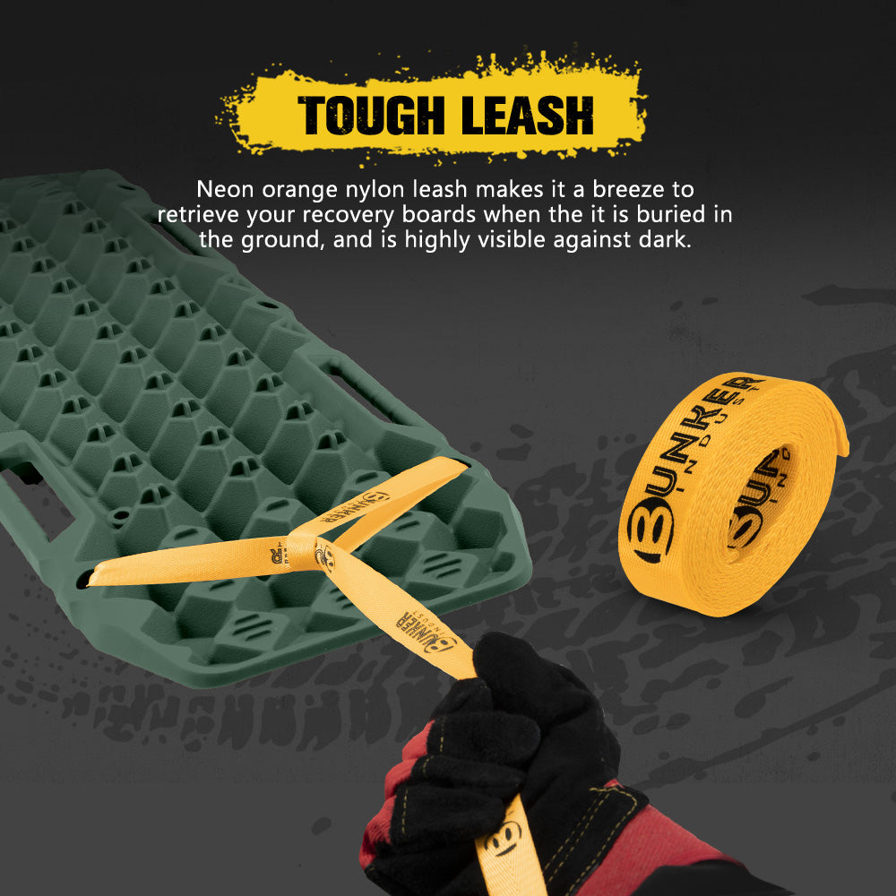 Bunker Indust 2PCS Recovery Tracks Board 10T Sand Mud Snow Traction Boards Green