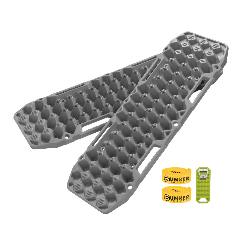 Bunker Indust 2PCS Recovery Tracks Board 10T Sand Mud Snow Traction Boards Grey