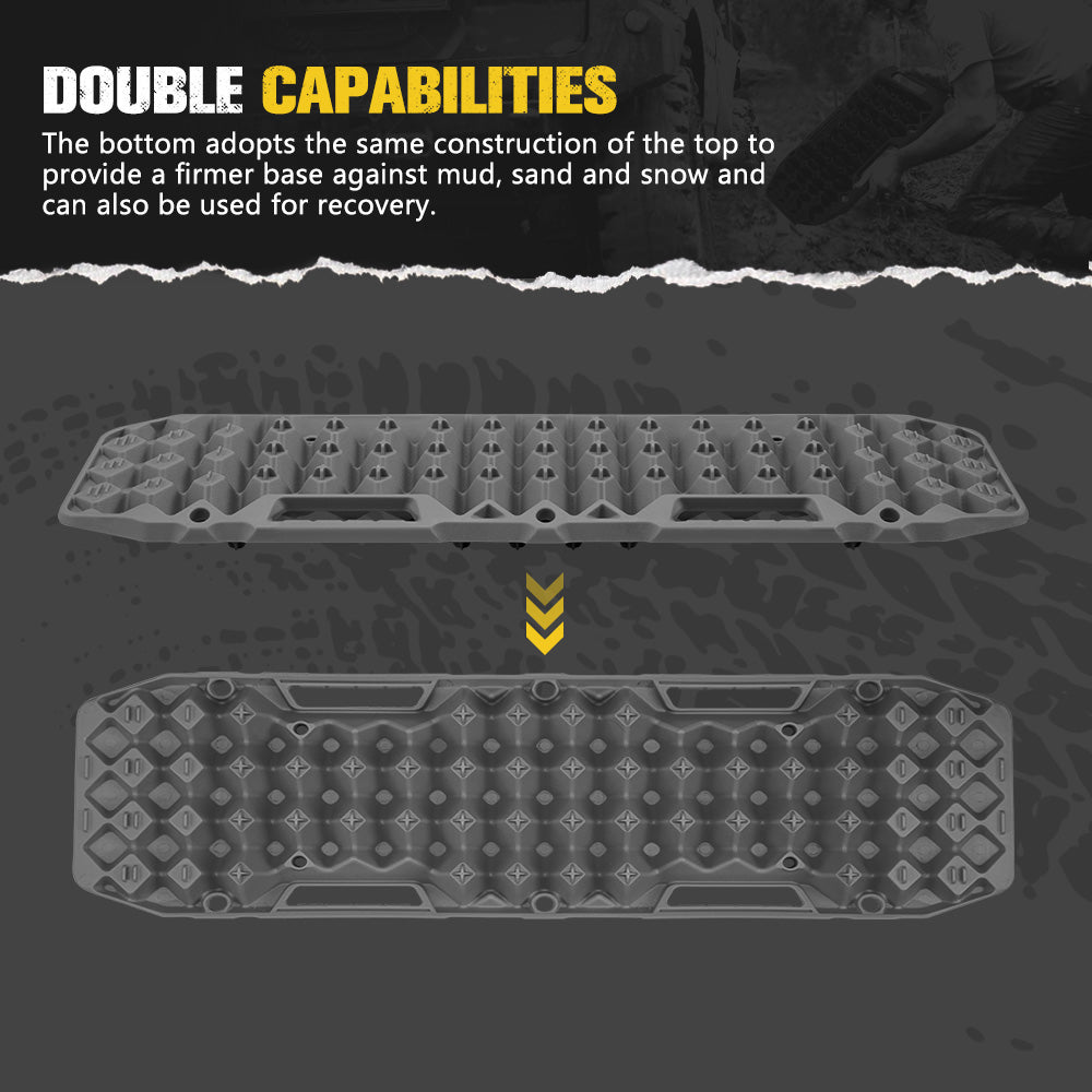 Bunker Indust 2PCS Recovery Tracks Board 10T Sand Mud Snow Traction Boards Grey