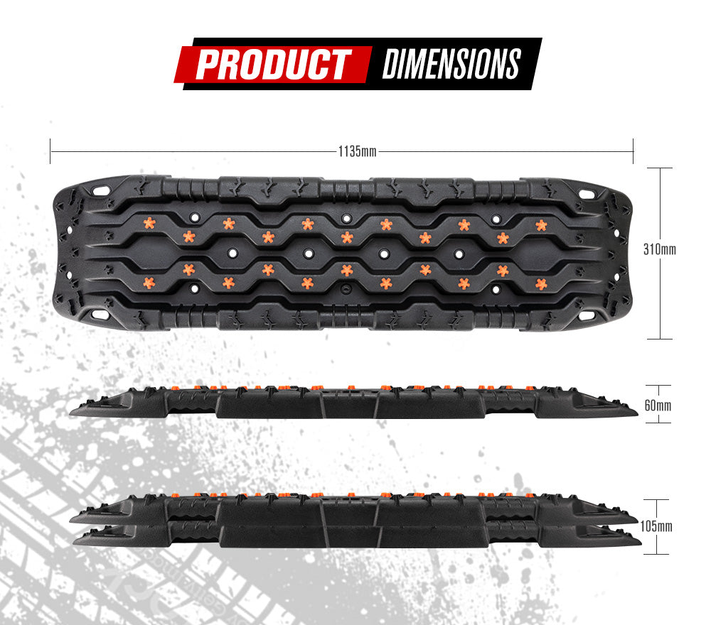 FIERYRED Pair 15T Recovery Tracks Black - Sunyee