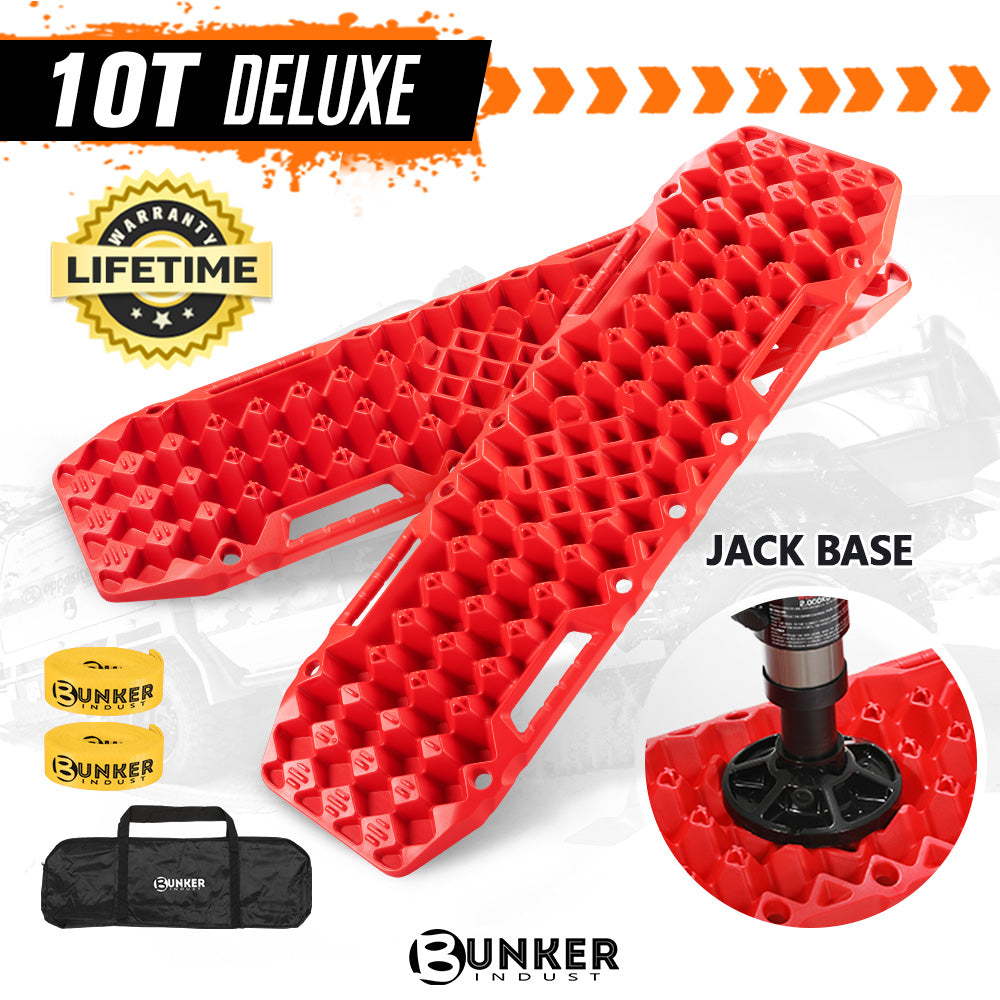 Bunker Indust 4WD Recovery Tracks /w Mounting Pins Jack Base Bag Snow Boards 4x4 - Sunyee