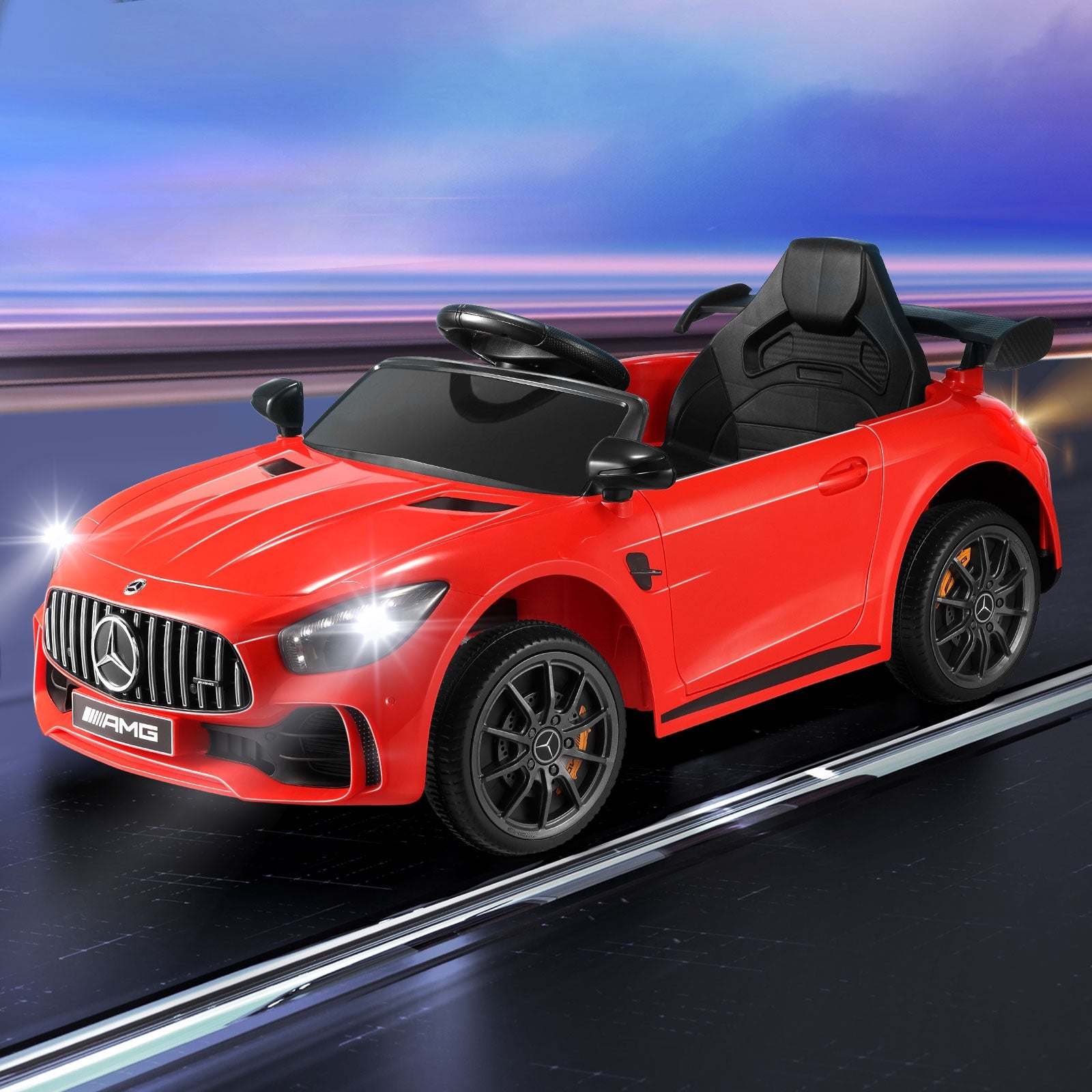 Kids Ride On Car Mercedes-Benz AMG GTR Licensed Electric Vehicle Toy w/ Remote - Sunyee