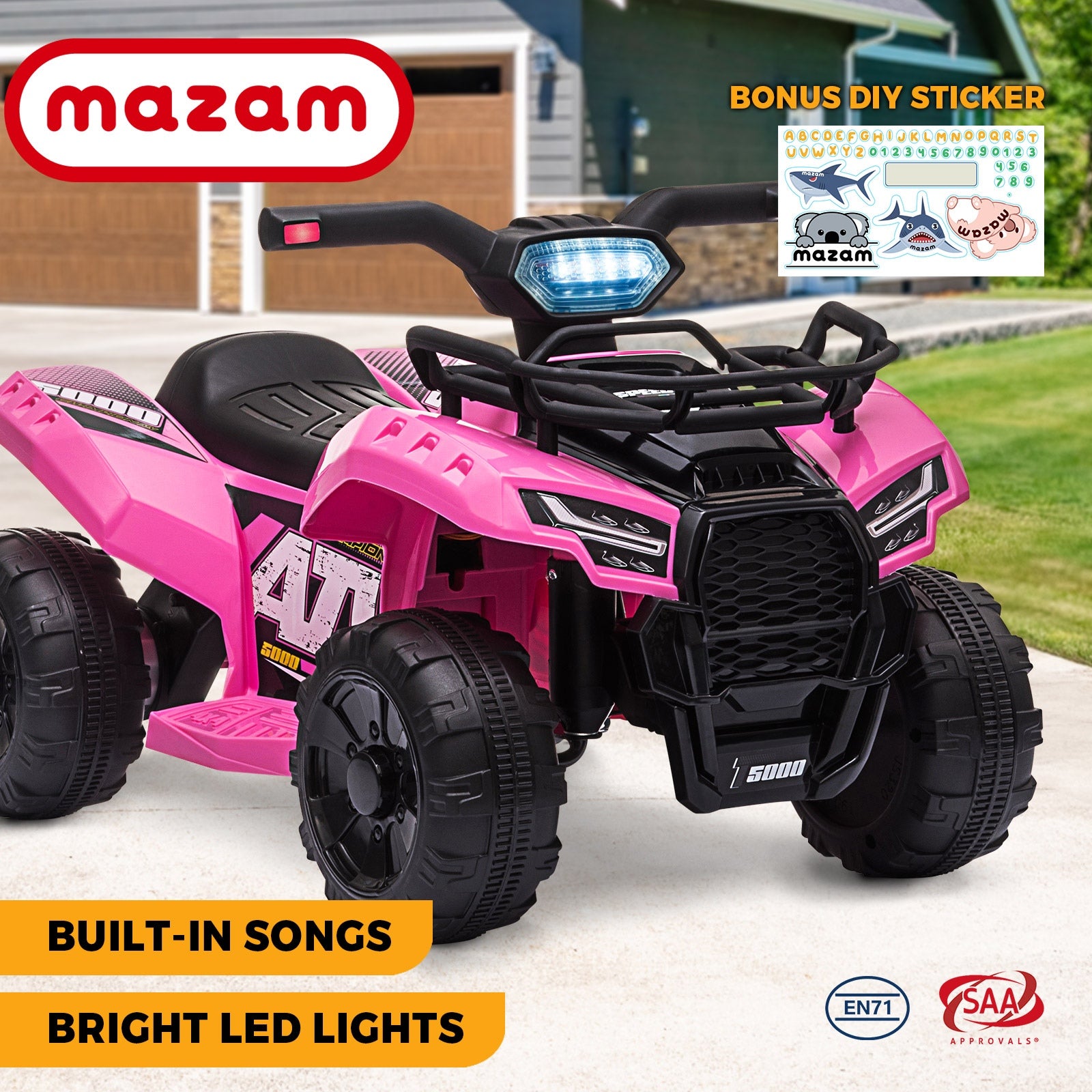 Mazam Kids Ride On Car Electric ATV Bike Vehicle Toy for Toddlers Rechargeable - Sunyee