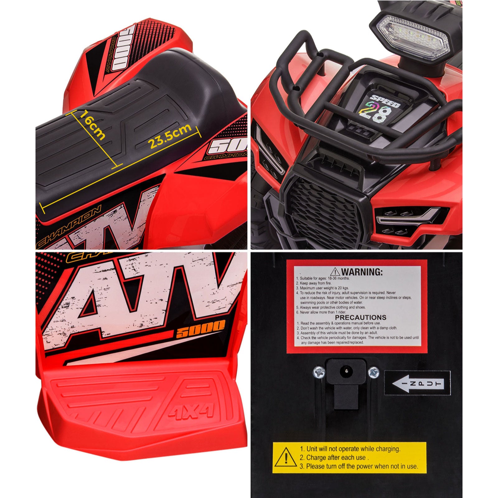 Mazam Kids Ride On Car Electric ATV Bike Vehicle Toy for Toddlers Rechargeable - Sunyee