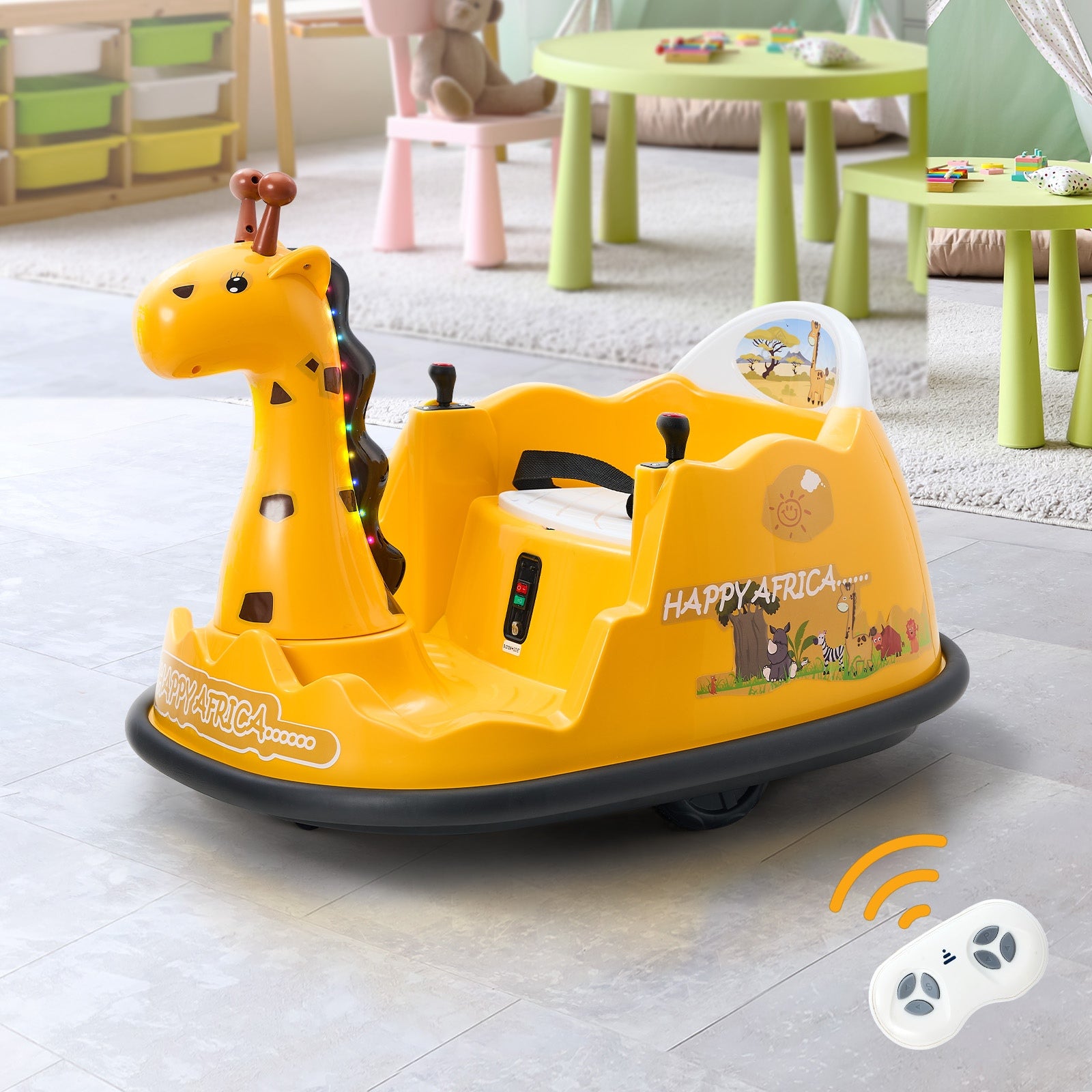 Mazam Kids Ride on Car Electric Cars Bumper Toys Remote Control Light Giraffe - Sunyee