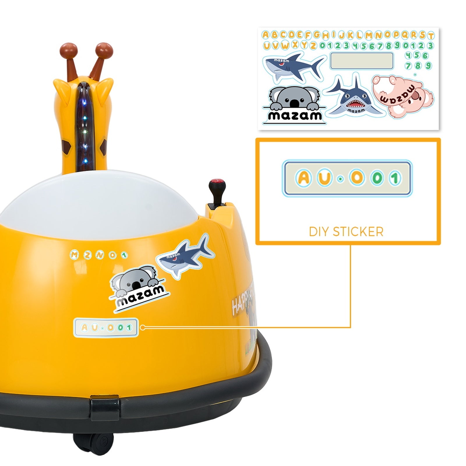Mazam Kids Ride on Car Electric Cars Bumper Toys Remote Control Light Giraffe - Sunyee